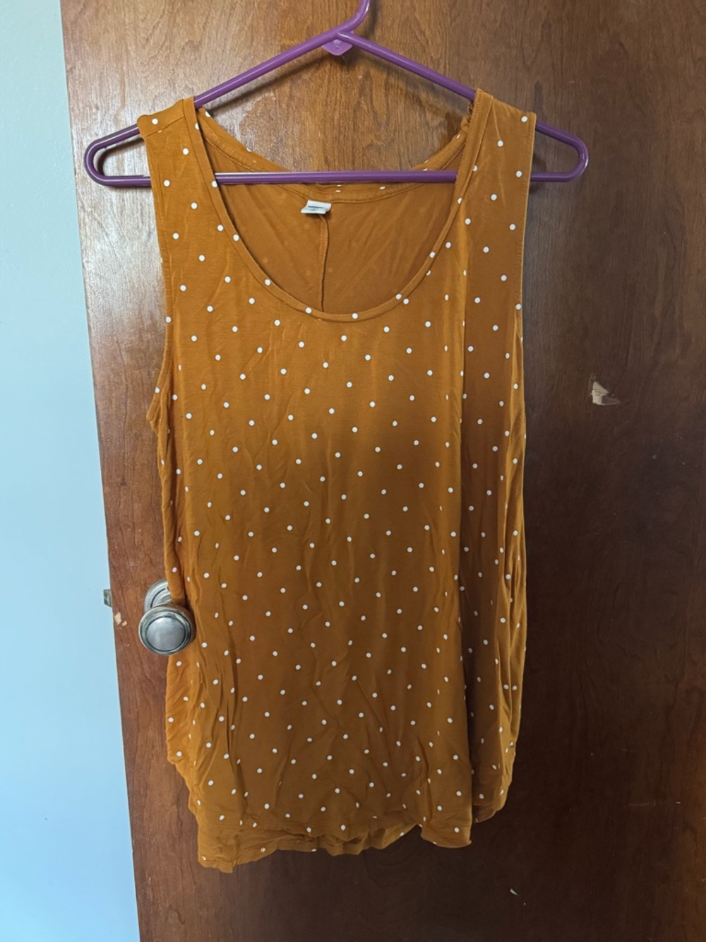 Women’s Polka Dot Sleeveless Tank Top - Mustard